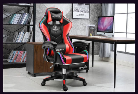 Gaming Chair with Light and Massage Lumbar support (New) - Office Logix Shop