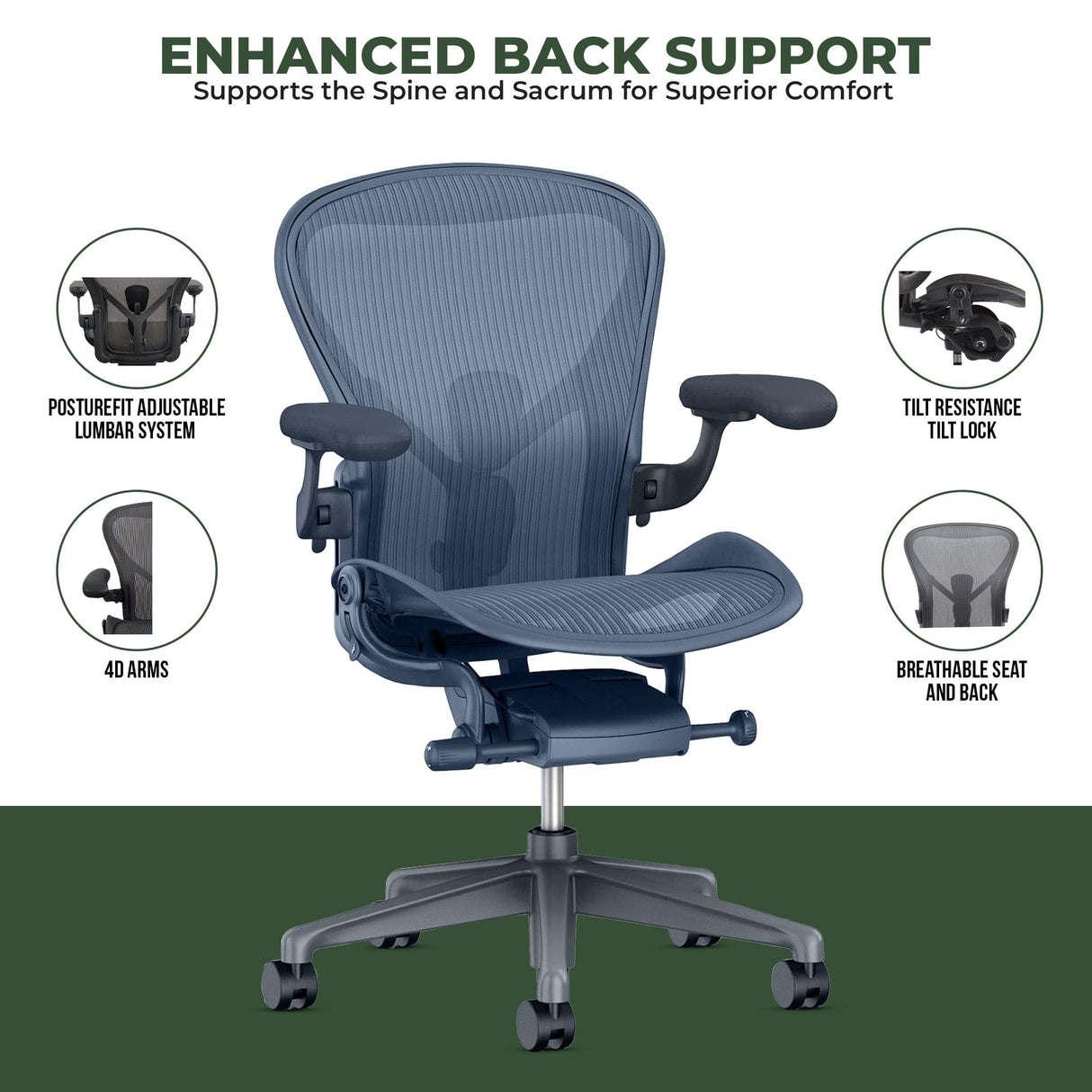 Herman Miller Aeron Chair PostureFit SL - Size B (Renewed) - Office Logix Shop