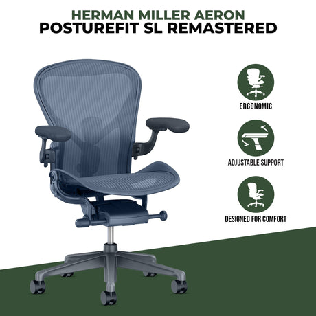 Herman Miller Aeron Chair PostureFit SL - Size B (Renewed) - Office Logix Shop