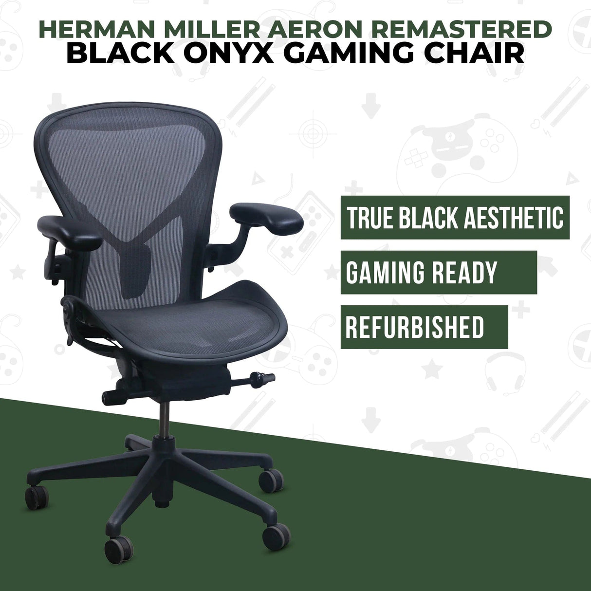 Herman Miller Office Chairs Herman Miller Aeron Remastered Black Onyx Gaming (Open Box)