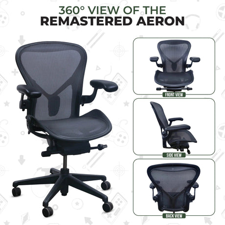 Herman Miller Office Chairs Herman Miller Aeron Remastered Black Onyx Gaming (Open Box)