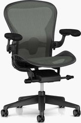 Herman Miller Office Task Chair Carbon Gray / Size B Herman Miller Remastered Aeron Chair - V2 - Fully Loaded (Renewed)