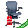 Herman Miller Office Task Chair Light Graphite Herman Miller Aeron Chair PostureFit SL - Size B (Renewed)