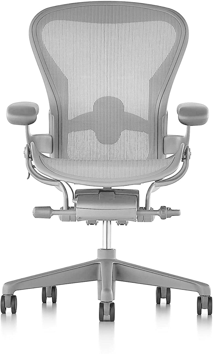 Herman Miller Office Task Chair Mineral Gray / Size B Herman Miller Remastered Aeron Chair - V2 - Fully Loaded (Renewed)