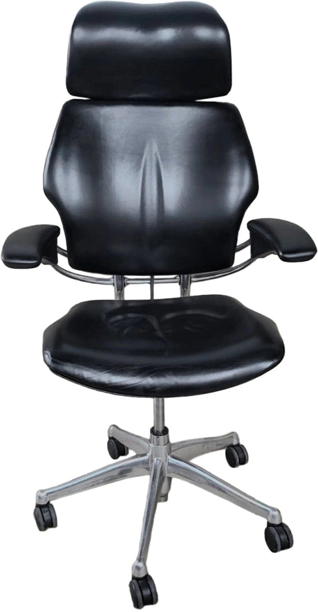 Humanscale Office Chairs Humanscale Freedom with Headrest - Black Leather (Renewed)