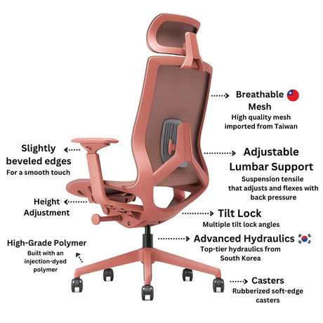 Midan Office Chair With Headrest | Fully Ergonomic Chair (Black model is on Back Order - January 20th) - Office Logix Shop