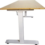 Office Logix Shop Electric (3 presets )Standing Desk 60" x 27" Natural Bamboo Top with  Office logix  (White Base)