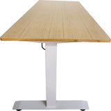 Office Logix Shop Electric (3 presets )Standing Desk 60" x 27" Natural Bamboo Top with  Office logix  (White Base)