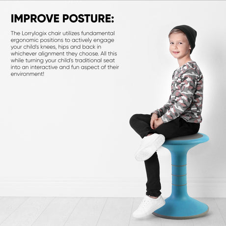 Office Logix Shop LorryLogix Wobble Chair For Kids - Ergonomic Wobble Stool To Encourage Right Posture, Balance & Strengthen Core