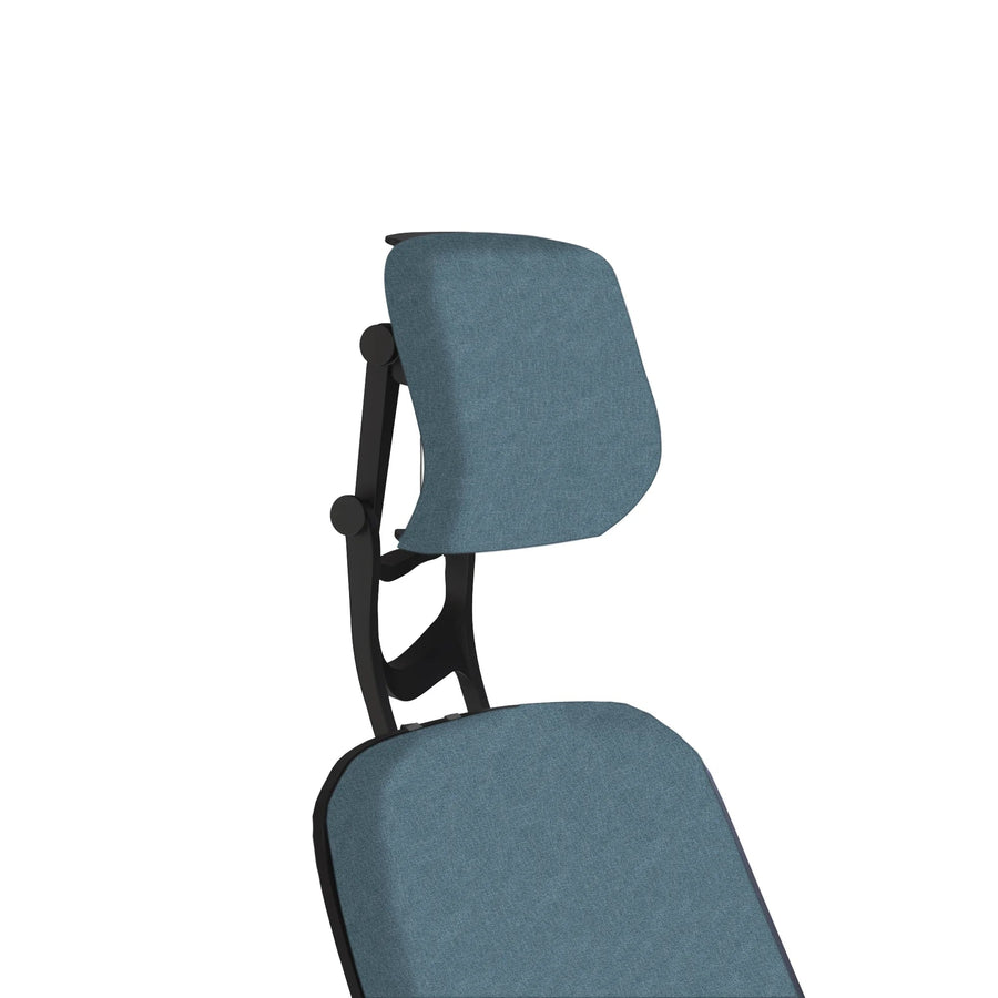 Office Logix Shop Office Chair Parts Black Frame Sky Blue Fabric Insert Steelcase Leap V2 Headrest -PreOrder (ETA July 15)