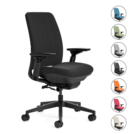 Office Logix Shop Office Task Chair Black Steelcase Amia Task Chair - Fully Adjustable - Black Frame (Renewed)