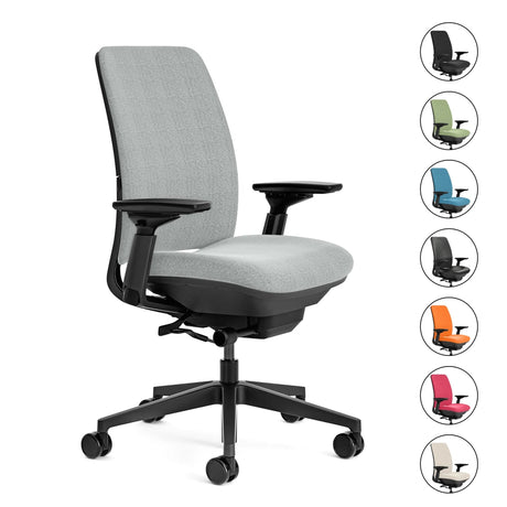 Office Logix Shop Office Task Chair Gray Steelcase Amia Task Chair - Fully Adjustable - Black Frame (Renewed)