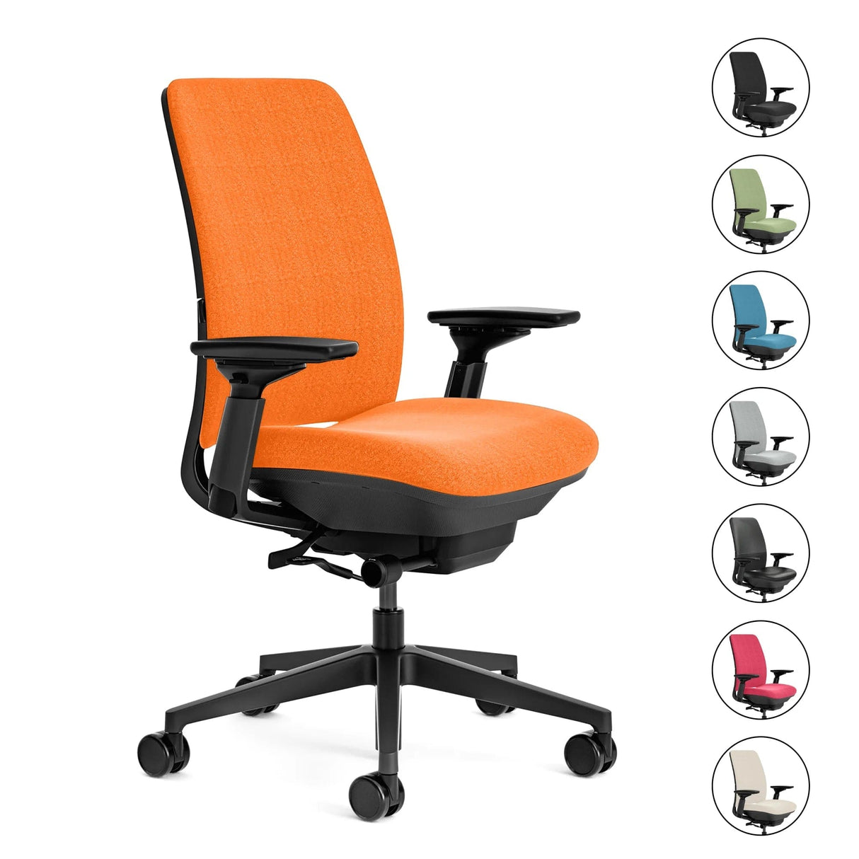 Office Logix Shop Office Task Chair Orange Steelcase Amia Task Chair - Fully Adjustable - Black Frame (Renewed)