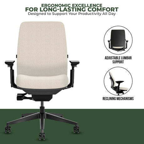 Office Logix Shop Office Task Chair Steelcase Amia Task Chair - Fully Adjustable - Black Frame (Renewed)