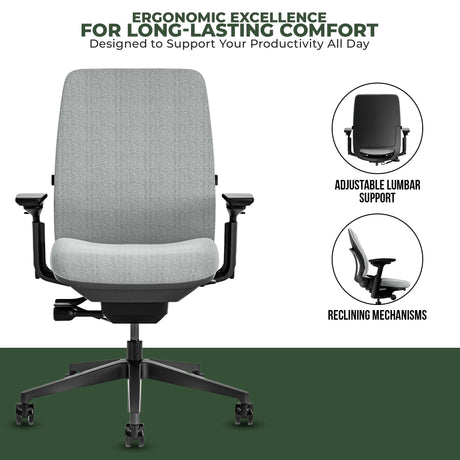 Office Logix Shop Office Task Chair Steelcase Amia Task Chair - Fully Adjustable - Black Frame (Renewed)