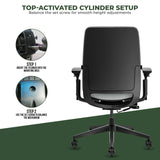 Office Logix Shop Office Task Chair Steelcase Amia Task Chair - Fully Adjustable - Black Frame (Renewed)