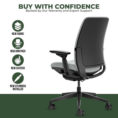 Office Logix Shop Office Task Chair Steelcase Amia Task Chair - Fully Adjustable - Black Frame (Renewed)