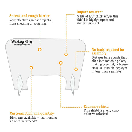 Office Logix Shop Officelogix PlexiGlass Shields Dividers for Desk