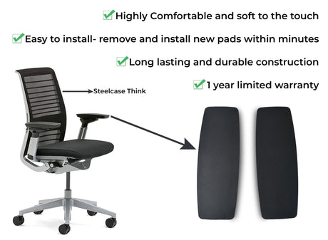 OfficeLogixShop - New Arm pads for SteelCase Leap V2, Amia, Think Chairs - Office Logix Shop