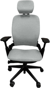 OfficeLogixShop Office Chairs Gray Steelcase Leap V2 Chair with Headrest (Chair ships in 3 business days and the headrest on 11 Jan)