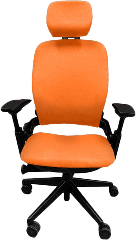 OfficeLogixShop Office Chairs Orange Steelcase Leap V2 Chair with Headrest (Chair ships in 3 business days and the headrest on 11 Jan)