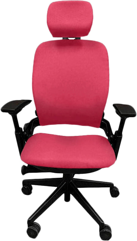 OfficeLogixShop Office Chairs Red Steelcase Leap V2 Chair with Headrest (Chair ships in 3 business days and the headrest on 31 Dec)