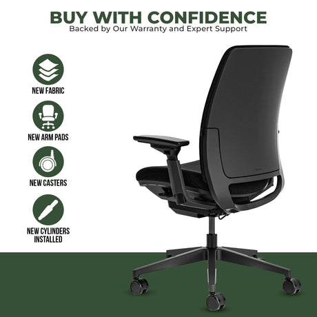 Steelcase Amia Task Chair - Fully Adjustable - Black Frame (Renewed) - Office Logix Shop