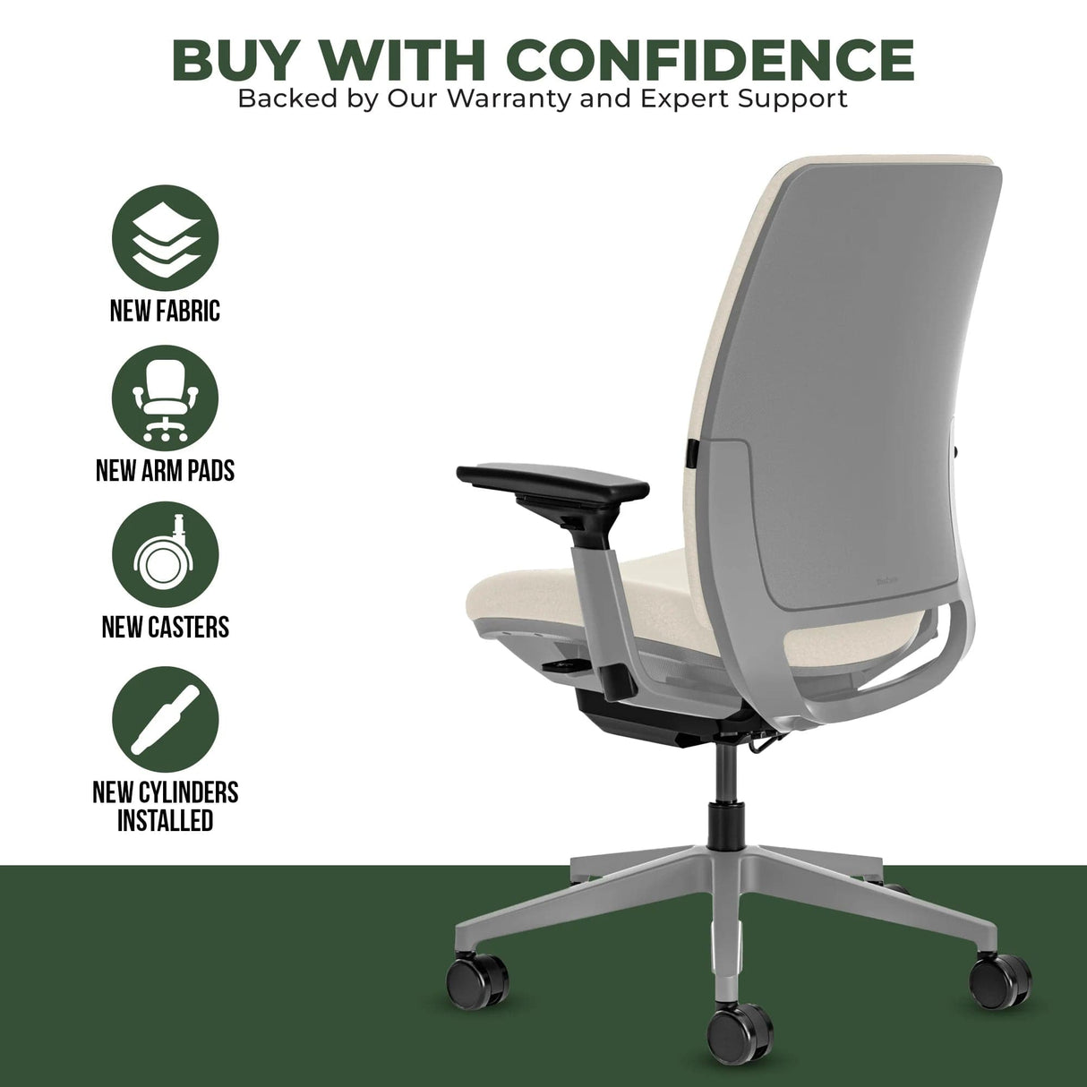 Steelcase Amia Task Chair - Fully Adjustable - Platinum Frame (Renewed) - Office Logix Shop