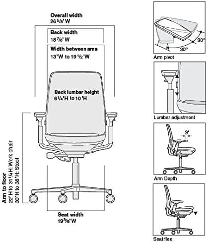 Steelcase Amia Task Chair - Fully Adjustable - Platinum Frame (Renewed) - Office Logix Shop