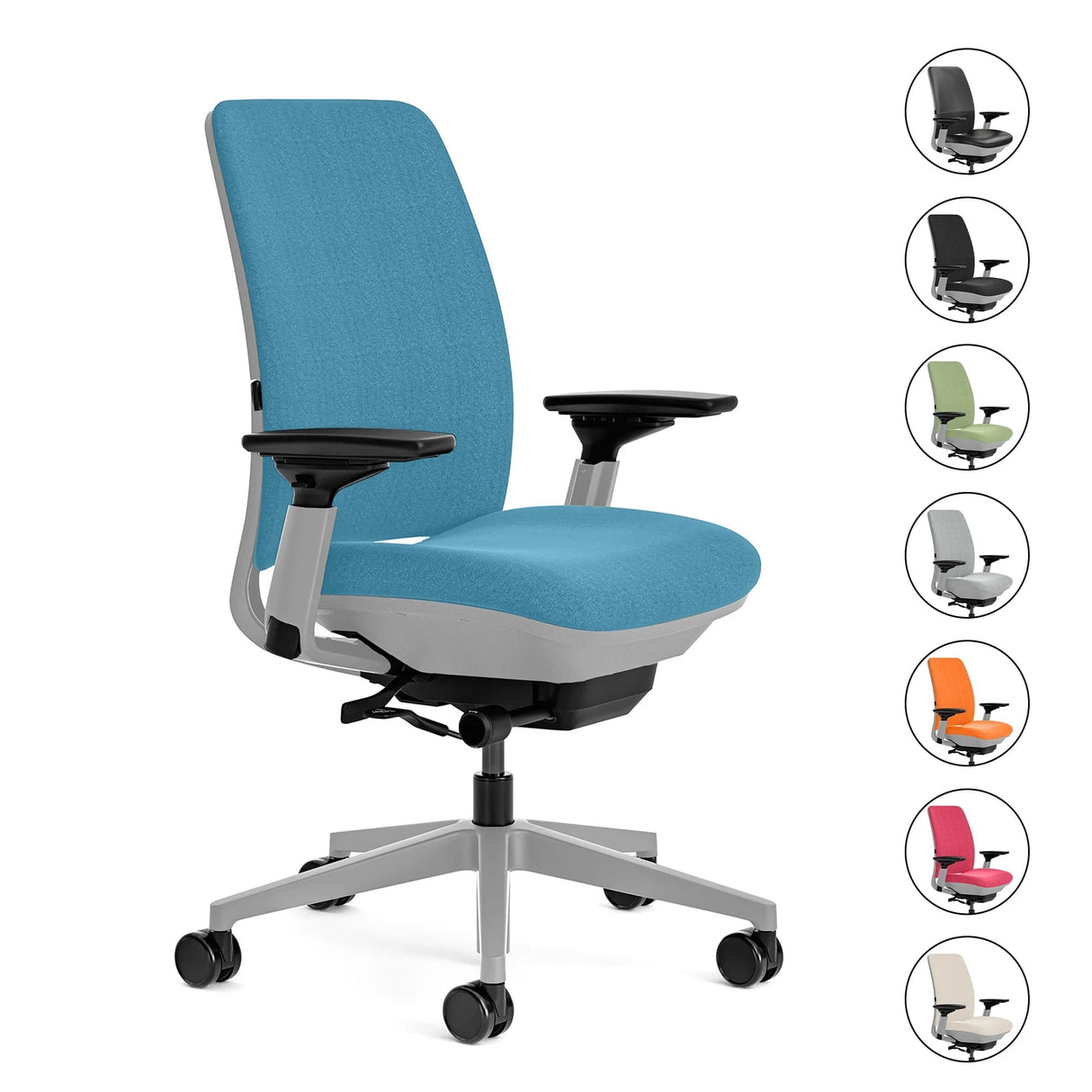 Steelcase Amia Task Chair - Fully Adjustable - Platinum Frame (Renewed) - Office Logix Shop