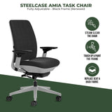 Steelcase Amia Task Chair - Fully Adjustable - Platinum Frame (Renewed) - Office Logix Shop