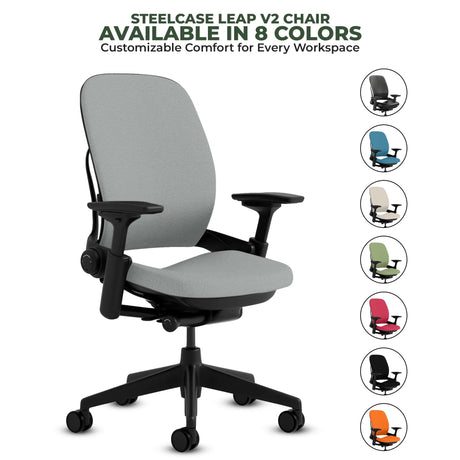 Steelcase Leap V2 Chair with Black Base and Frame (Rеnеwеd) - Office Logix Shop