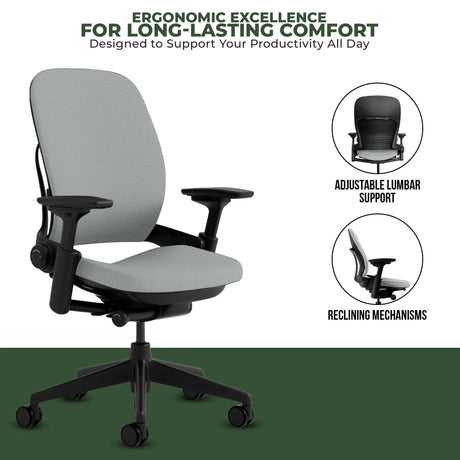 Steelcase Leap V2 Chair with Black Base and Frame (Rеnеwеd) - Office Logix Shop