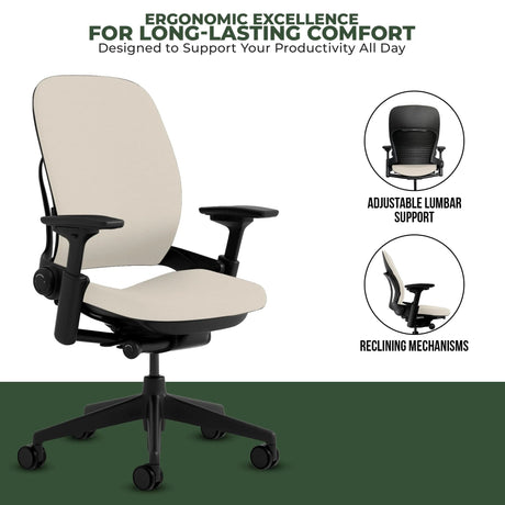 Steelcase Leap V2 Chair with Black Base and Frame (Rеnеwеd) - Office Logix Shop