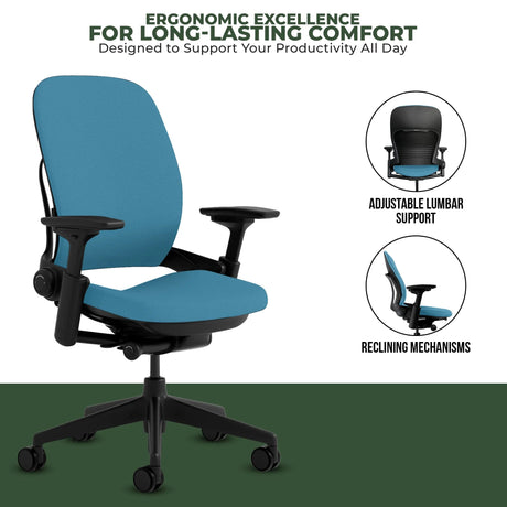 Steelcase Leap V2 Chair with Black Base and Frame (Rеnеwеd) - Office Logix Shop