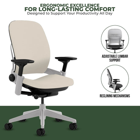 Steelcase Leap V2 Chair with Platinum Base and Frame - Fully Loaded (Rеnеwеd) - Office Logix Shop