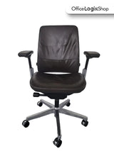 Steelcase Office Chairs Steelcase Amia Brown Leather - Platinum Frame (Used)