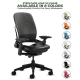 Steelcase Office Chairs Steelcase Leap V2 Chair with Black Base and Frame - Fully Loaded (Rеnеwеd)