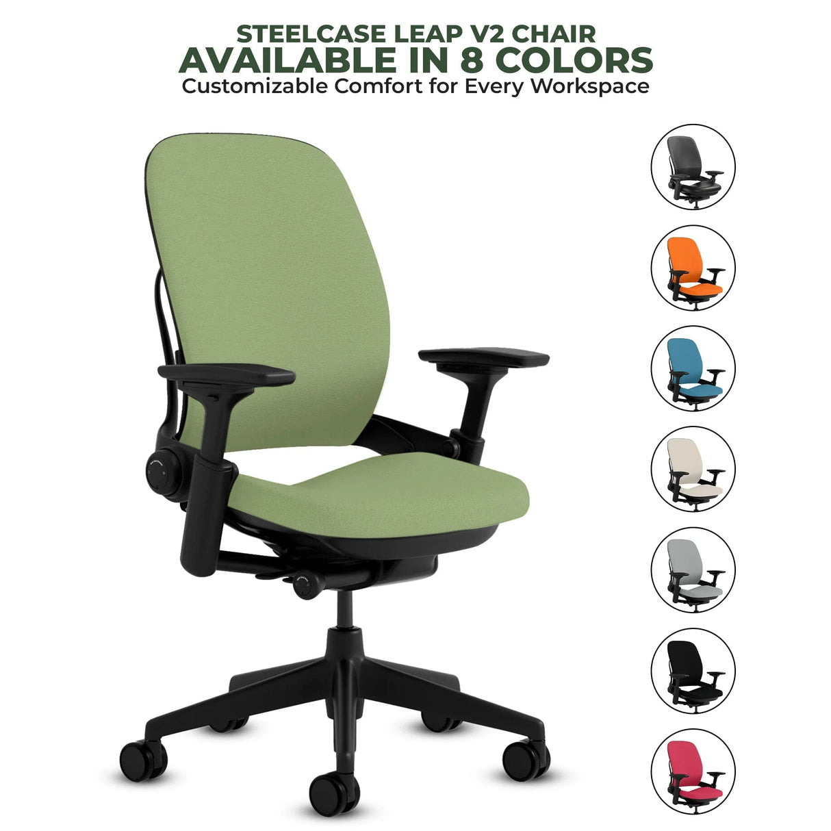 Steelcase Office Chairs Steelcase Leap V2 Chair with Black Base and Frame (Rеnеwеd)