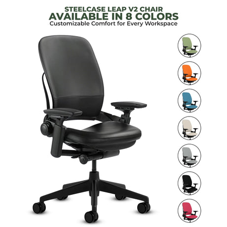 Steelcase Office Chairs Steelcase Leap V2 Chair with Black Base and Frame (Rеnеwеd)