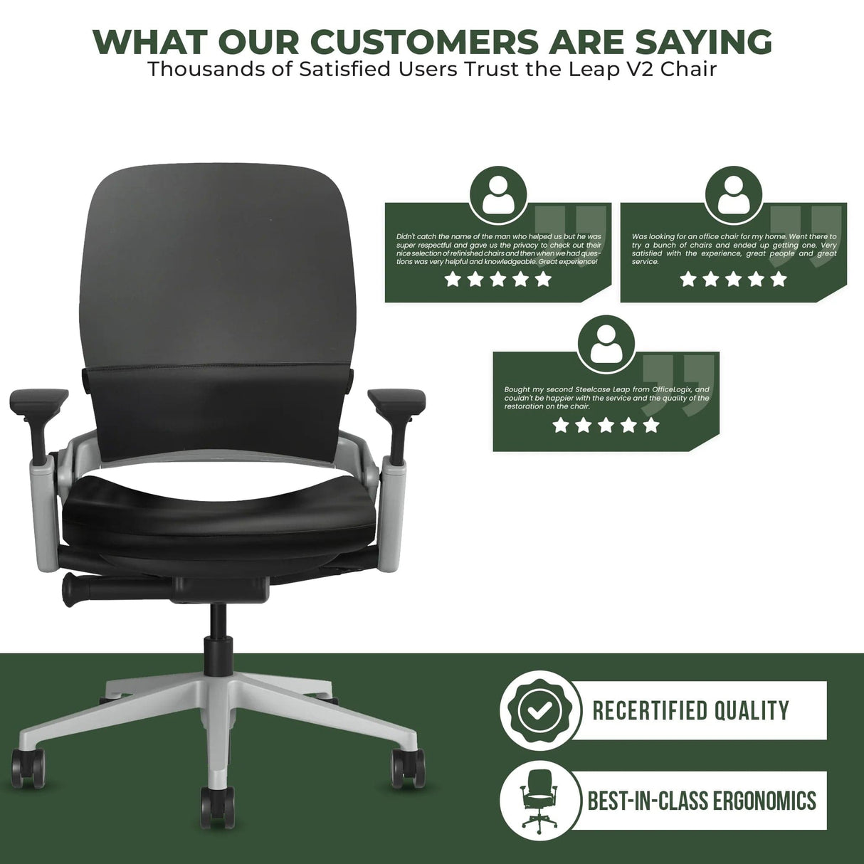 Steelcase Office Chairs Steelcase Leap V2 Chair with Platinum Base and Frame - Fully Loaded (Rеnеwеd)