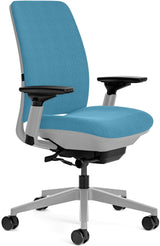 Steelcase Office Task Chair Blue Fabric - Titanium Frame Steelcase Amia Task Chair - Fully Adjustable - Platinum Frame  (Renewed)