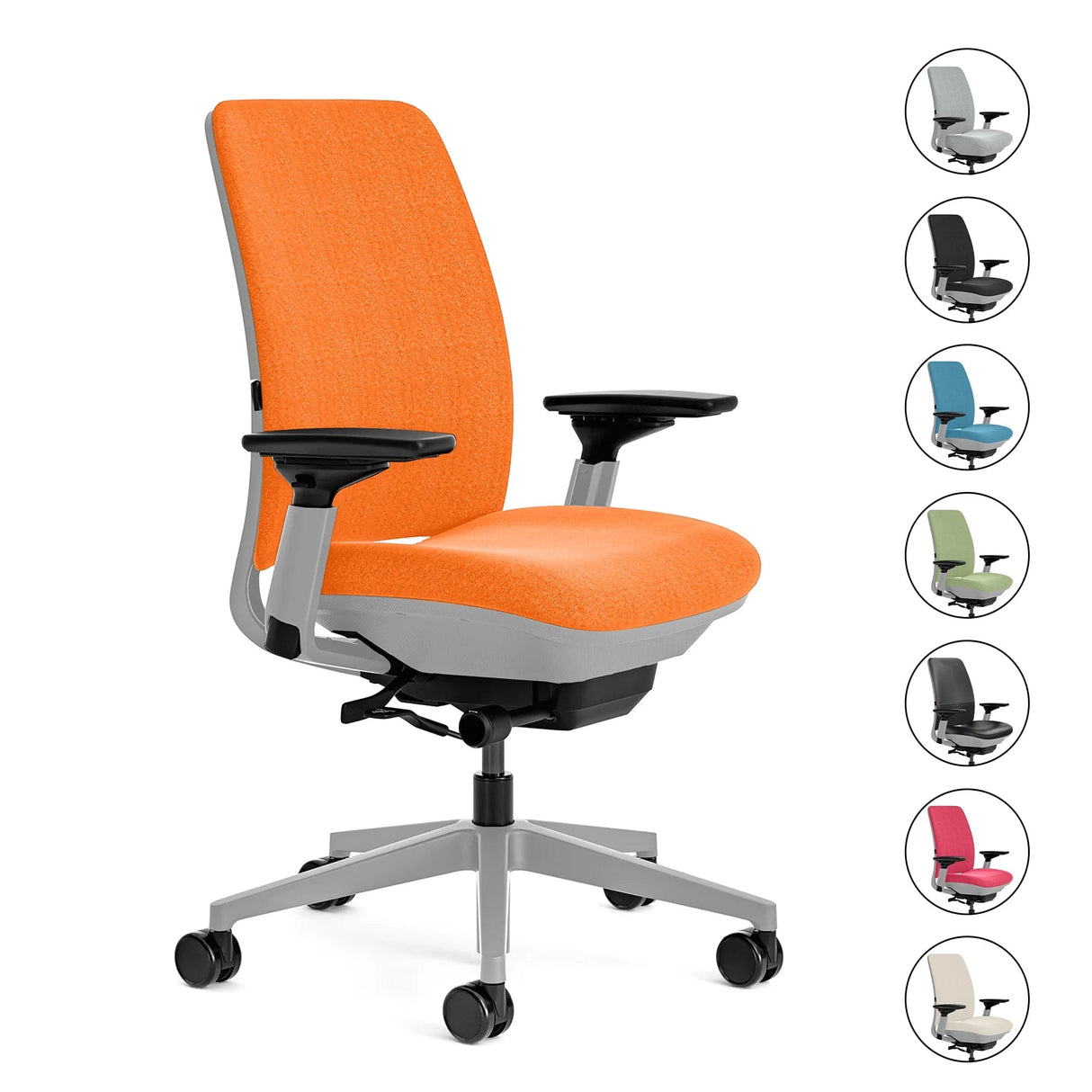 Steelcase Amia Task Chair - Fully Adjustable - Platinum Frame (Renewed) - Office Logix Shop