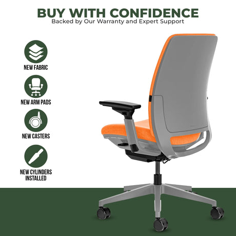 Steelcase Amia Task Chair - Fully Adjustable - Platinum Frame (Renewed) - Office Logix Shop