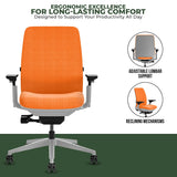 Steelcase Amia Task Chair - Fully Adjustable - Platinum Frame (Renewed) - Office Logix Shop