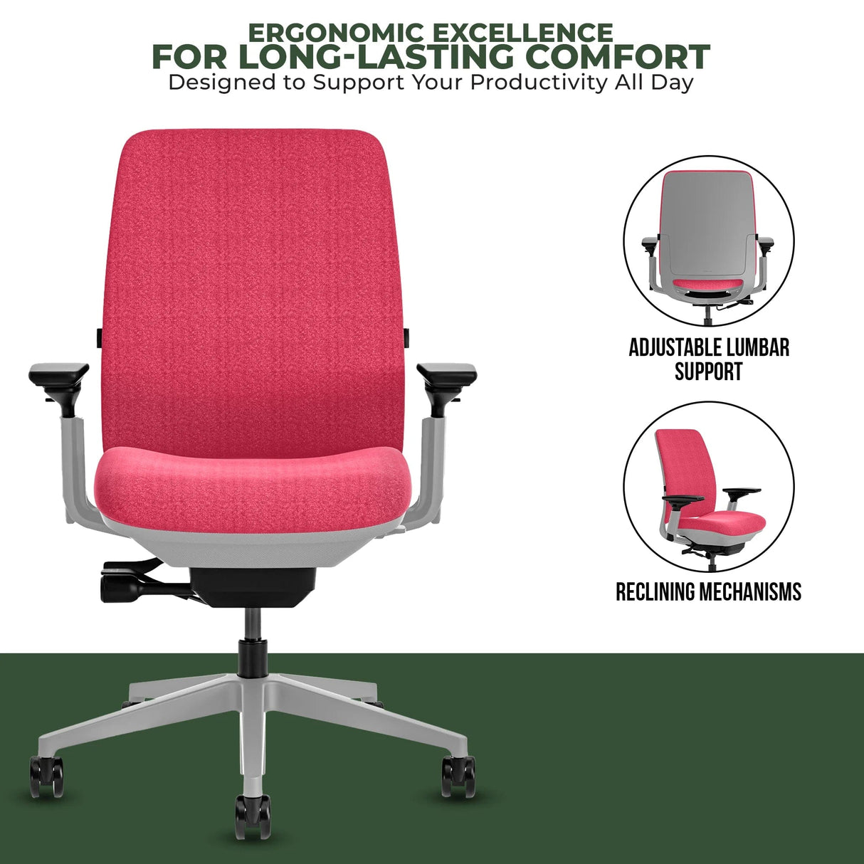 Steelcase Amia Task Chair - Fully Adjustable - Platinum Frame (Renewed) - Office Logix Shop