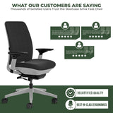 Steelcase Office Task Chair Steelcase Amia Task Chair - Fully Adjustable - Platinum Frame  (Renewed)