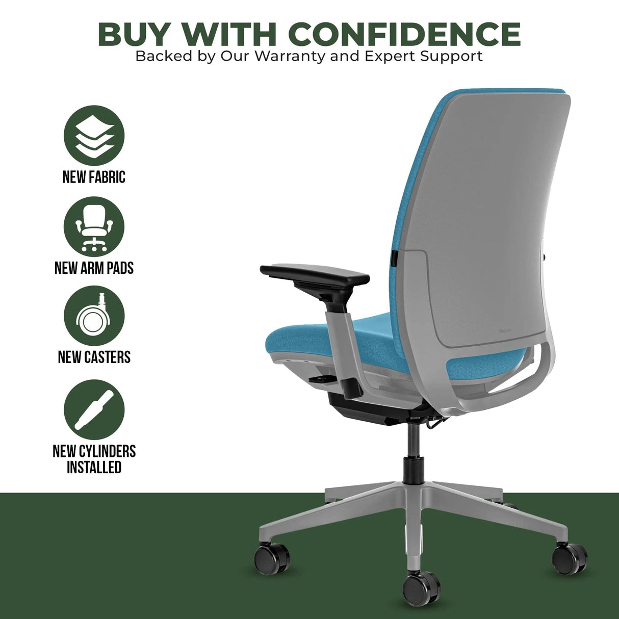 Steelcase Office Task Chair Steelcase Amia Task Chair - Fully Adjustable - Platinum Frame  (Renewed)