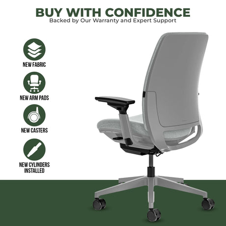 Steelcase Office Task Chair Steelcase Amia Task Chair - Fully Adjustable - Platinum Frame  (Renewed)