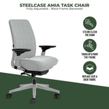 Steelcase Office Task Chair Steelcase Amia Task Chair - Fully Adjustable - Platinum Frame  (Renewed)